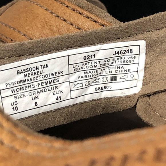 Merrell Basson Slingback Tan Leather Strappy Sandals Womens‎ Size 10 / J46246 - Picture 11 of 11